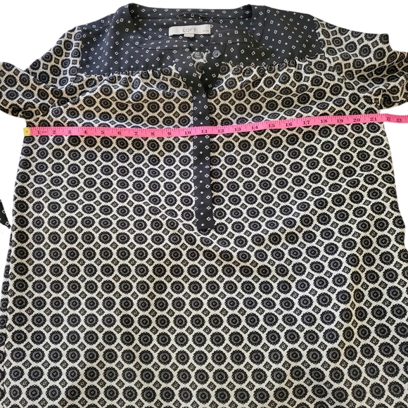 Floral Medallion Petite Medium Mixed Media Longsleeve Popover Belted Tunic Dress - Picture 6 of 9